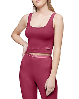 Calvin Klein Regata Cropped Pure Ribbed Feminina Vermelha Tamanho Grande