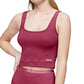 Calvin Klein Regata Cropped Pure Ribbed Feminina Vermelha Tamanho Grande