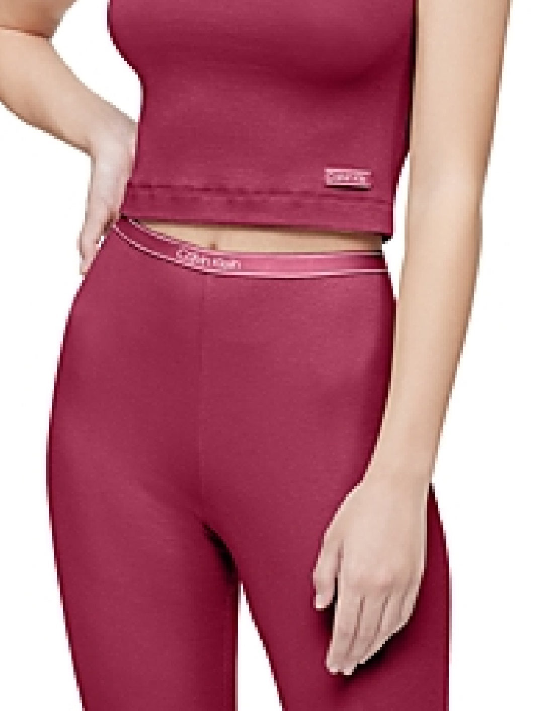 Calvin Klein Regata Cropped Pure Ribbed Feminina Vermelha Tamanho Grande