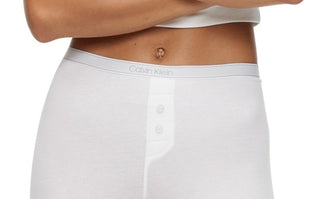 Calvin Klein Pure Ribbed Boyshort Boxers Feminino Branco Tamanho X-G
