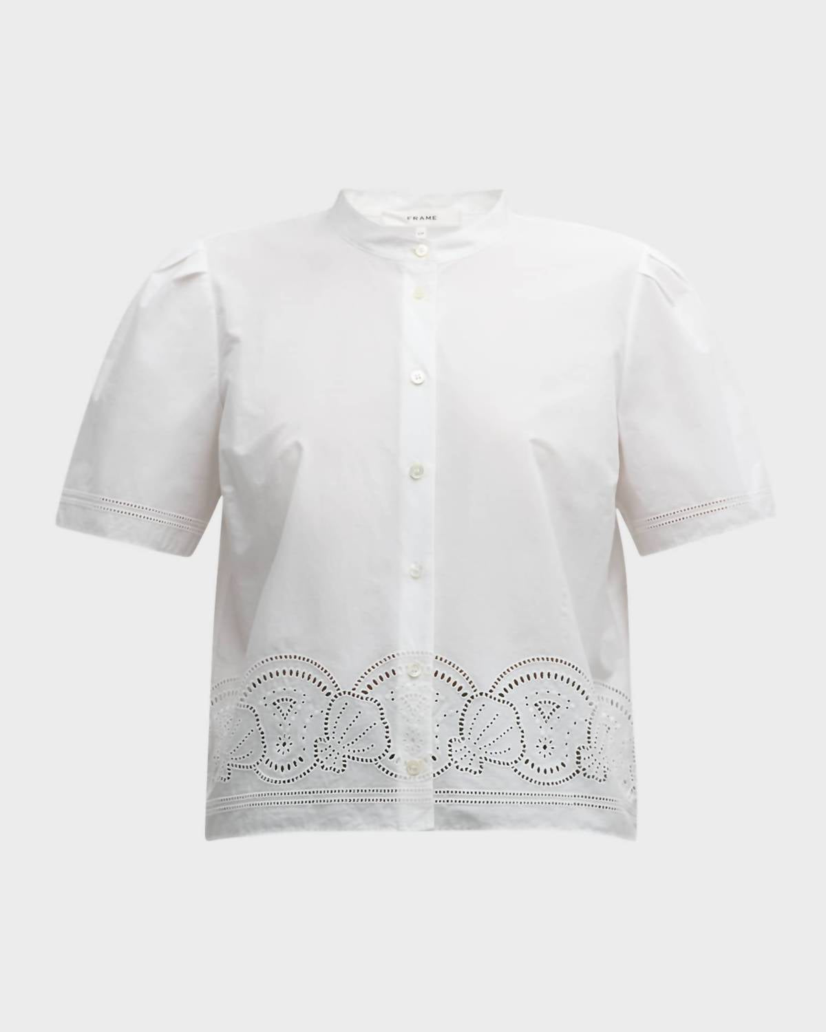 Frame - Embroidered Short Sleeve Shirt