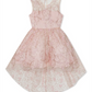 Vestido alto e baixo com glitter para meninas grandes, edições raras, rosa, tamanho 8