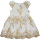 Vestido e calcinha de malha bordada para bebês meninas, edições raras, tamanho branco, 6 a 9 meses