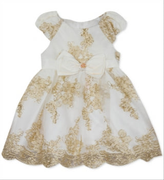 Vestido e calcinha de malha bordada para bebês meninas, edições raras, tamanho branco, 6 a 9 meses