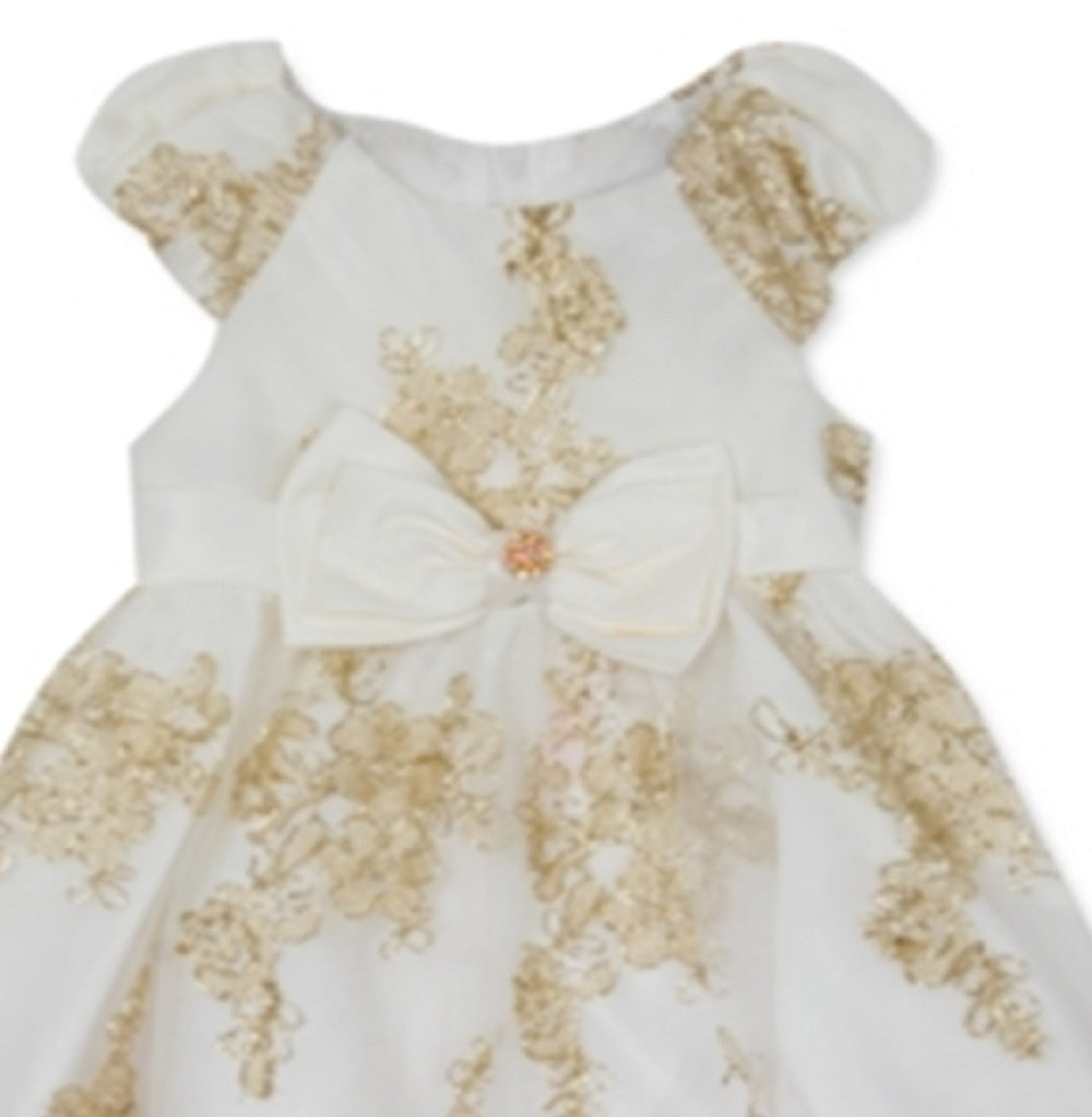 Vestido e calcinha de malha bordada para bebês meninas, edições raras, tamanho branco, 6 a 9 meses