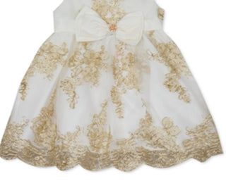 Vestido e calcinha de malha bordada para bebês meninas, edições raras, tamanho branco, 6 a 9 meses