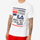 Camiseta masculina Fila Original Fitness com logo gráfico, branca, tamanho médio