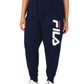 Calça jogger feminina Fila Stand Graphic com cordão na cintura, azul, tamanho 2X