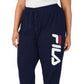 Calça jogger masculina Fila Plus Stand Graphic com cordão na cintura, azul, tamanho 3X