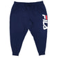Calça jogger masculina Fila Plus Stand Graphic com cordão na cintura, azul, tamanho 4X
