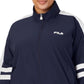 Jaqueta esportiva feminina Fila Jovia com zíper frontal e logotipo, azul, tamanho 3X
