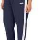 Calça de moletom feminina Fila Jovia cintura média com acabamento contrastante, azul, tamanho 2X
