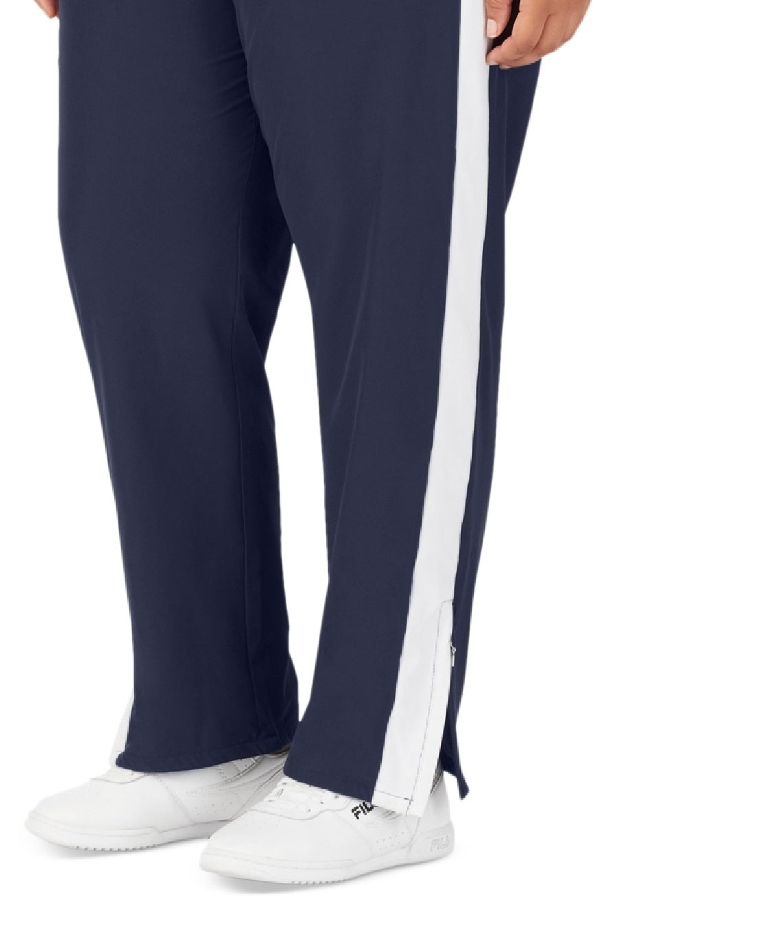 Calça de moletom feminina Fila Jovia cintura média com acabamento contrastante, azul, tamanho 2X