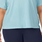 Camiseta feminina Fila Thea Cotton Logo manga curta azul tamanho 2X