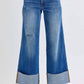 Judy Blue - Retro Wide Leg With Cuff Jeans