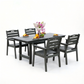 HDPE Outdoor Patio Dining Set with Table and Four Chairs