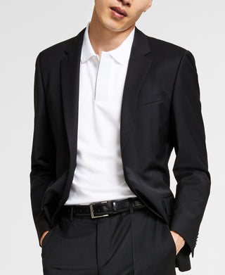 Hugo Boss Men's Slim Fit Superflex Stretch Solid Suit Jacket Black Size 40