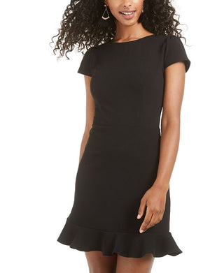 Vestido B Darlin Junior com babados e bainha preta, tamanho 5/6