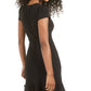 Vestido B Darlin Junior com babados e bainha preta, tamanho 5/6