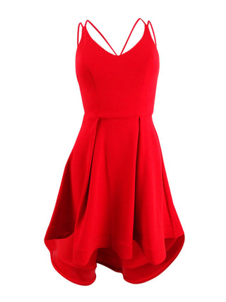 Vestido B Darlin Junior com alças altas e baixas, vermelho, tamanho 0