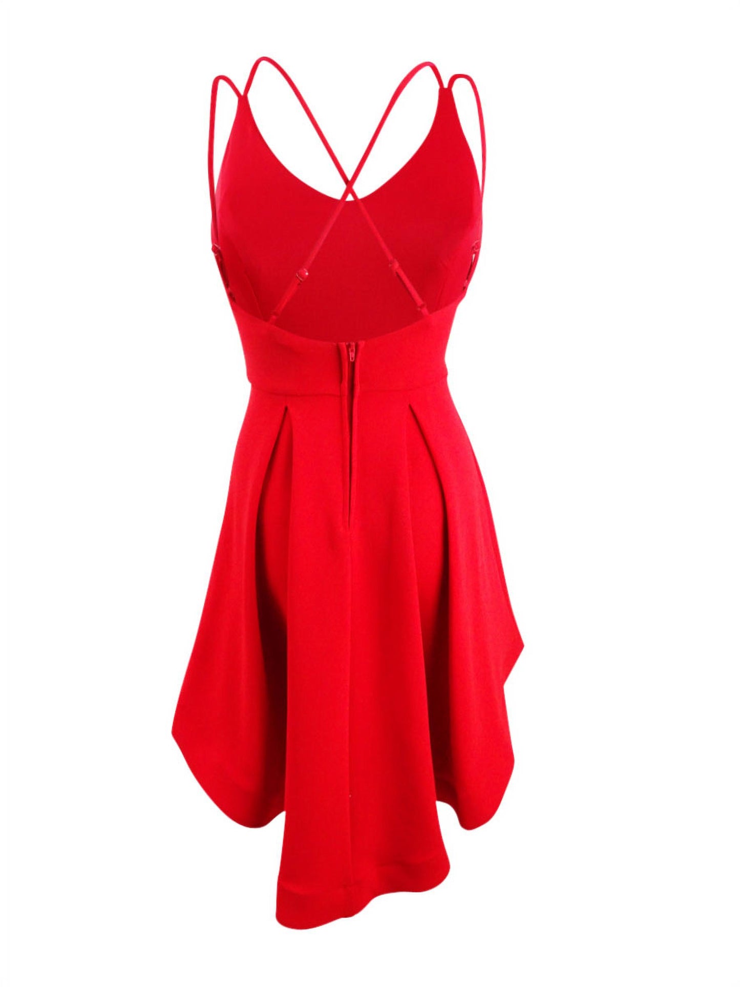 Vestido B Darlin Junior com alças altas e baixas, vermelho, tamanho 0