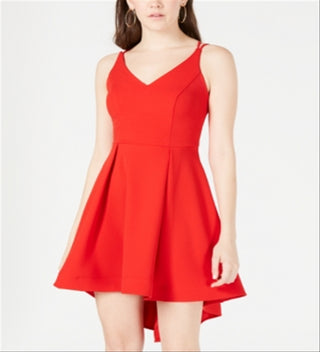 Vestido B Darlin Junior com alças altas e baixas, vermelho, tamanho 0