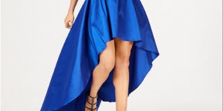 Vestido formal feminino B Darlin com alças finas e decote em V acima do joelho, azul, tamanho 9-10