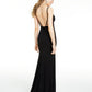 Vestido de festa longo com alças finas e fenda, decote coração, preto, tamanho 12, B Darlin