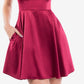 Vestido de cetim com ajuste e abertura frontal B Darlin Junior's, vermelho, tamanho 5-6