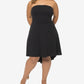 Vestido de festa longo sem alças B Darlin feminino, comprimento até o joelho, preto, tamanho 18W