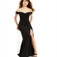 Vestido feminino B Darlin de manga curta e ombro de fora, comprimento total, preto, tamanho 2TB