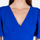 Vestido azul com babados e decote em V da B Darlin Junior, tamanho 9-10