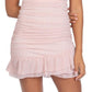 Vestido franzido com bolinhas brilhantes B Darlin Junior, rosa, tamanho 12