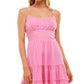 Vestido Emma em camadas rosa da B Darlin Junior, tamanho 9-10