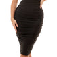 Vestido tubinho franzido de malha feminino B Darlin, preto, tamanho XX-S