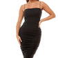 Vestido tubinho franzido de malha feminino B Darlin, preto, tamanho médio