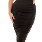 Vestido tubinho franzido de malha feminino B Darlin, preto, tamanho médio