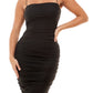 Vestido tubinho franzido de malha feminino B Darlin, preto, tamanho grande