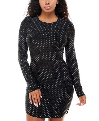 Vestido justo com tachas B Darlin Junior's, preto, tamanho grande