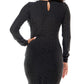Vestido justo com tachas B Darlin Junior's, preto, tamanho grande