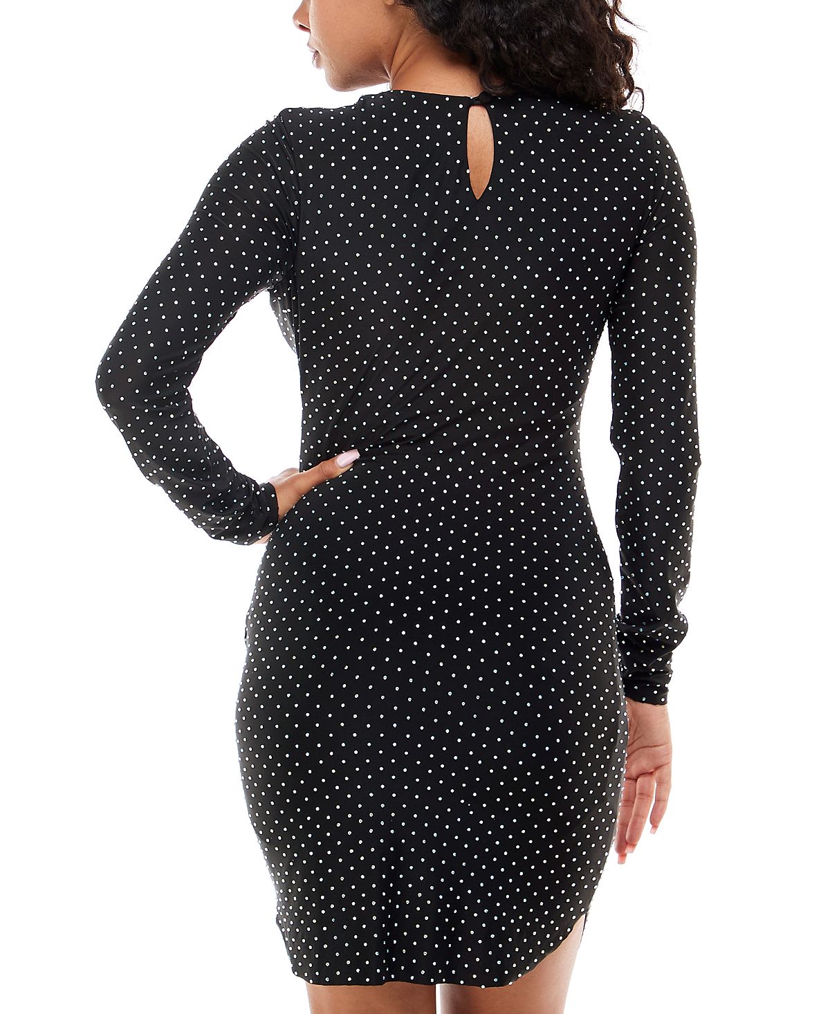 Vestido justo com tachas B Darlin Junior's, preto, tamanho grande