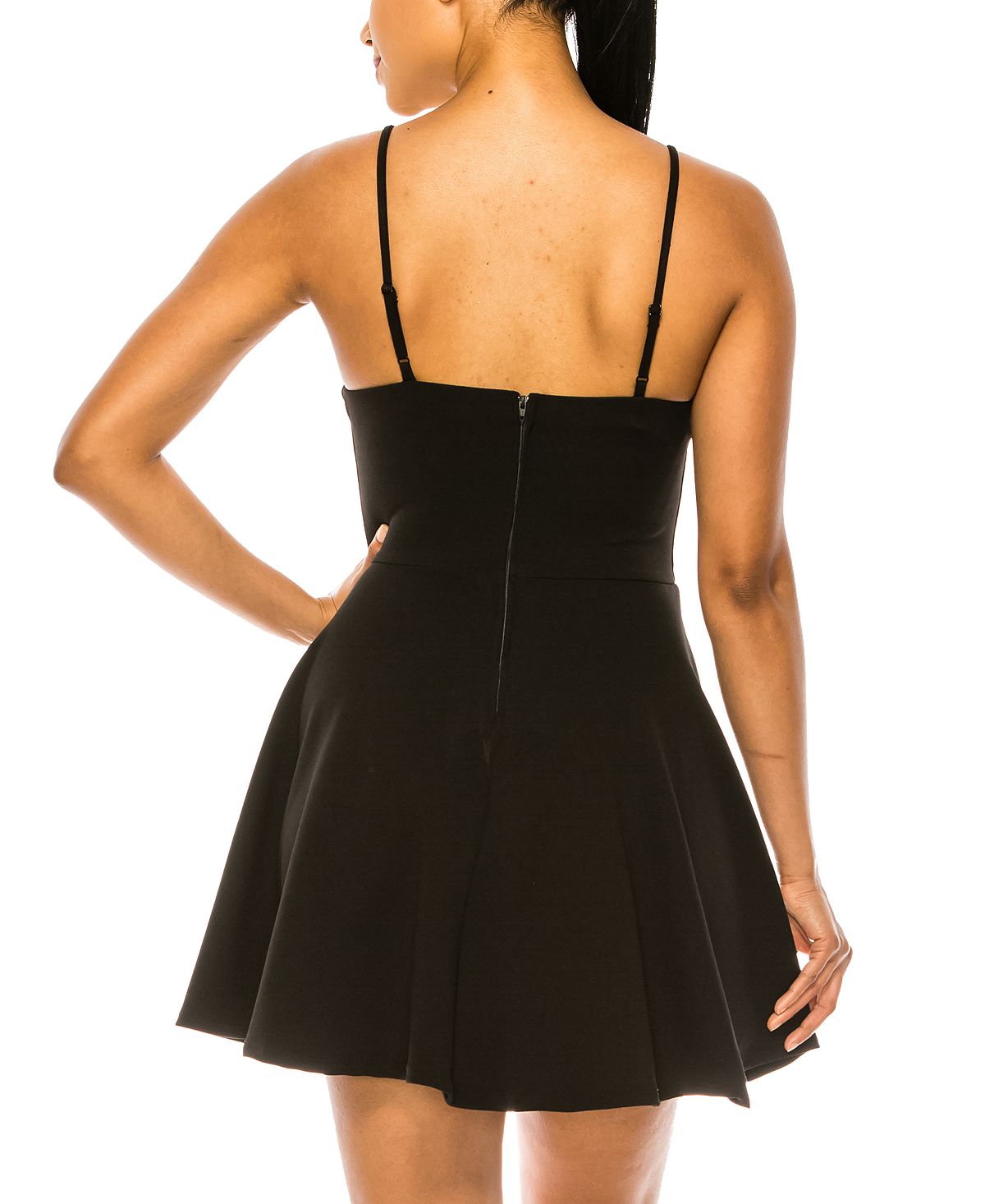 Vestido B Darlin Junior's Mesh Trim Fit &amp; Flare Preto Tamanho 12