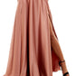 Vestido longo B Darlin Junior's com decote canoa e amarração nas costas, marrom, tamanho 15-16
