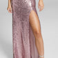 Vestido de noite feminino B Darlin com lantejoulas e costas abertas, rosa, tamanho 13-14