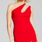 Vestido de festa feminino B Darlin com um ombro só e recorte vermelho, tamanho 17-18