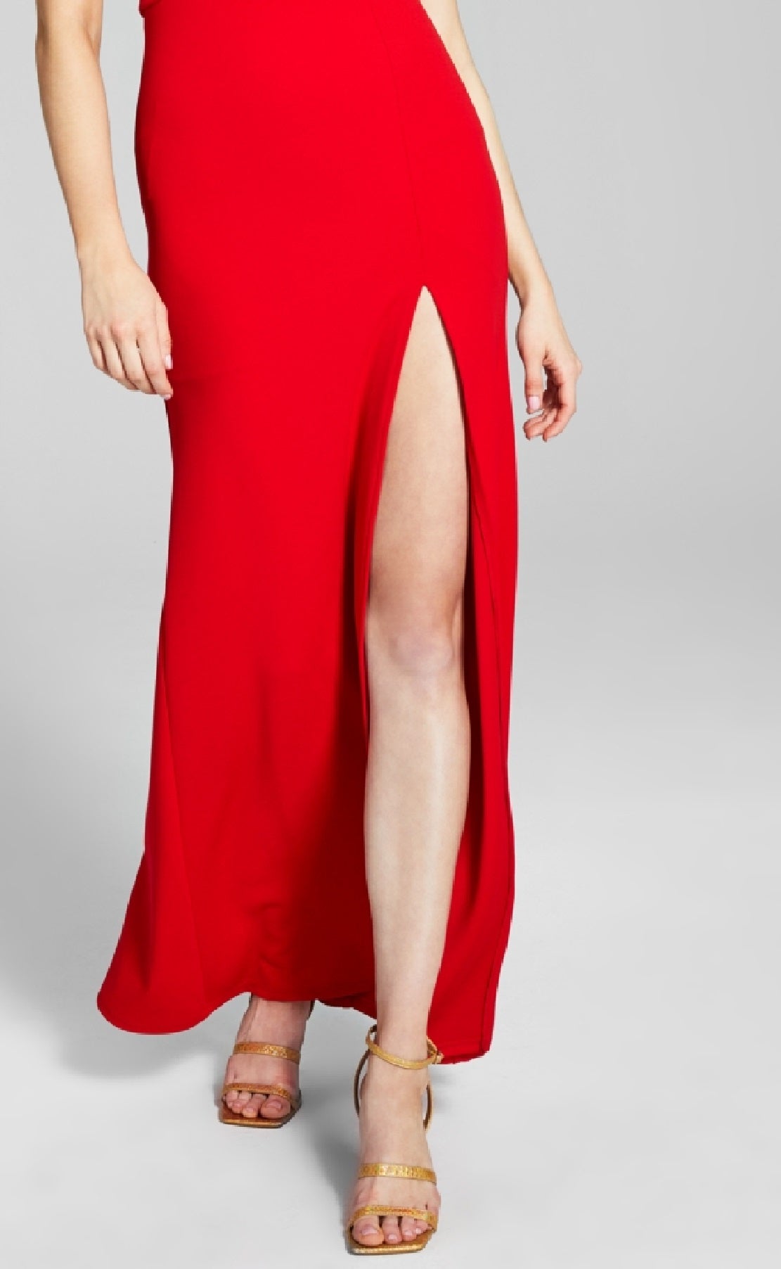 Vestido de festa feminino B Darlin com um ombro só e recorte vermelho, tamanho 17-18