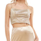 Vestido de cetim com detalhes em malha B Darlin Junior, 2 peças, amarelo, tamanho 7-8