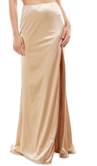Vestido de cetim com detalhes em malha B Darlin Junior, 2 peças, amarelo, tamanho 7-8