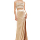 Vestido de cetim com detalhes em malha B Darlin Junior, 2 peças, amarelo, tamanho 7-8