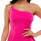 Vestido B Darlin Junior com um ombro só e costas abertas, rosa, tamanho grande